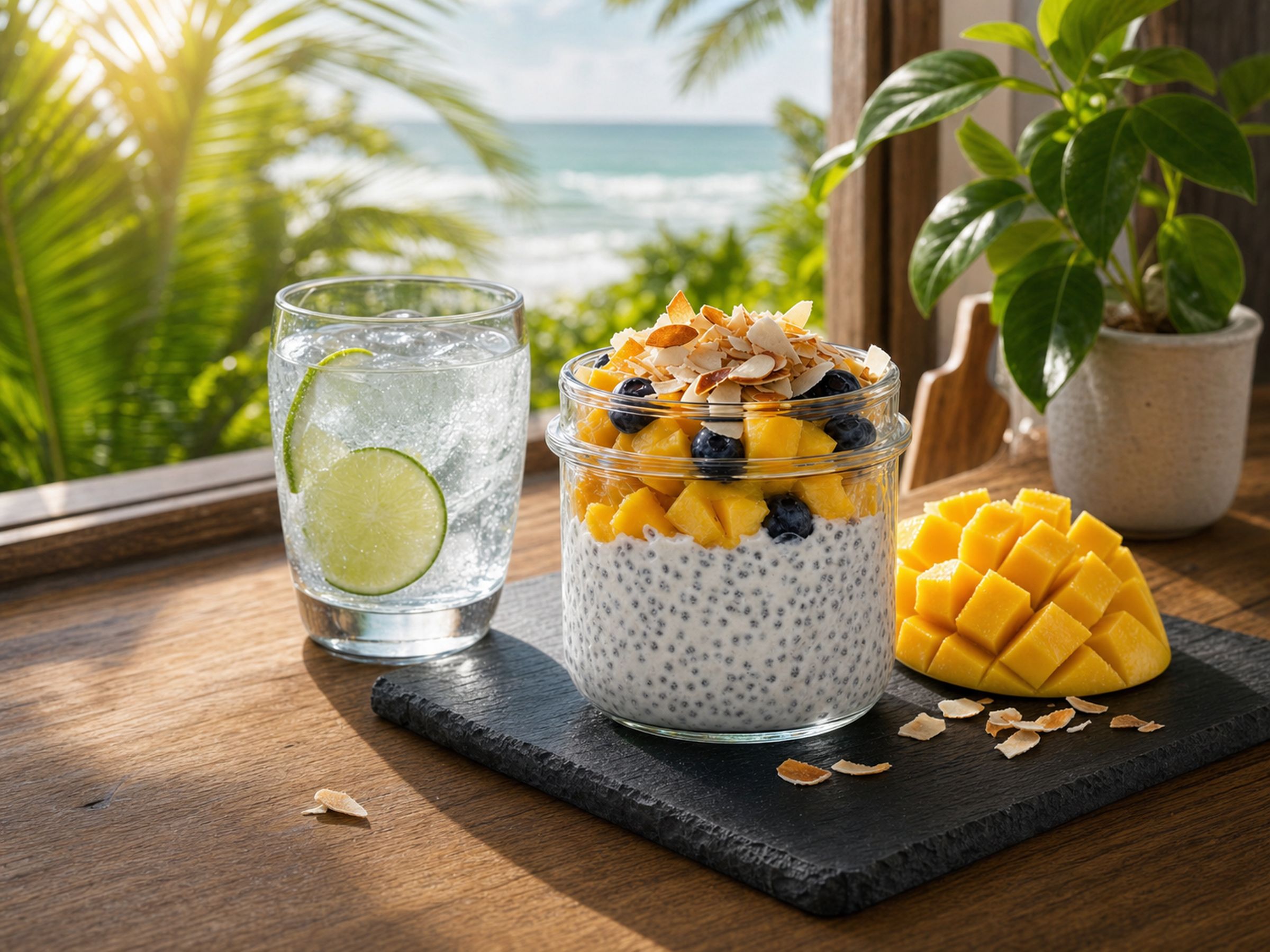 Coconut chia pudding for make-ahead surf fuel
