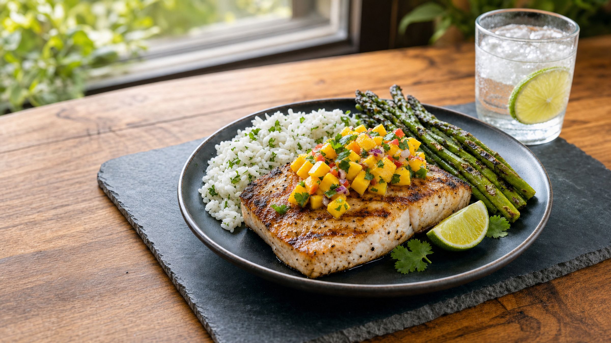 A plated fish dinner, a reminder that surf-trip seafood choices carry real food-safety tradeoffs