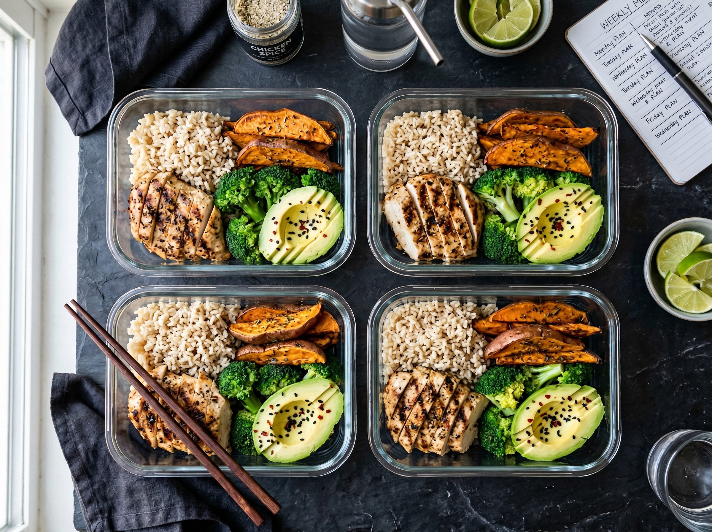 Surfer's meal prep rice bowls
